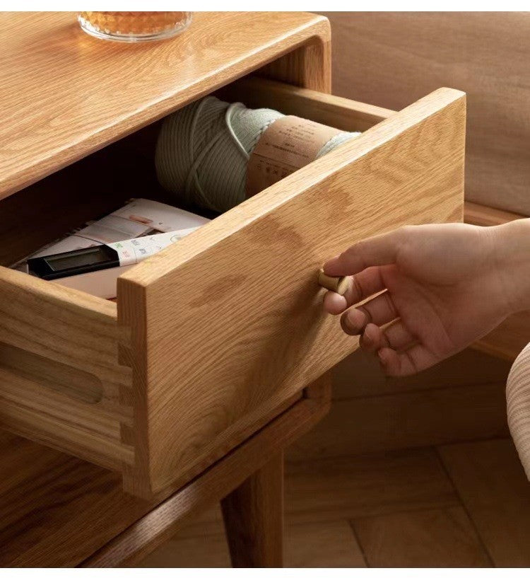 Prague 2-Drawer Bedside Table – Solid Oak