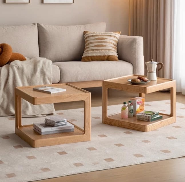 Cube Modular Side Table – Solid Oak