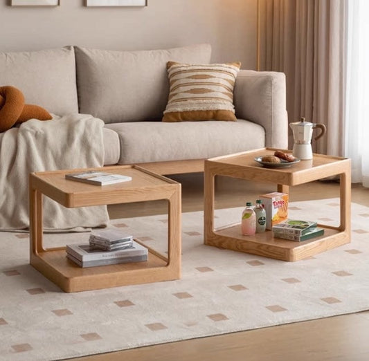 Cube Modular Side Table – Solid Oak