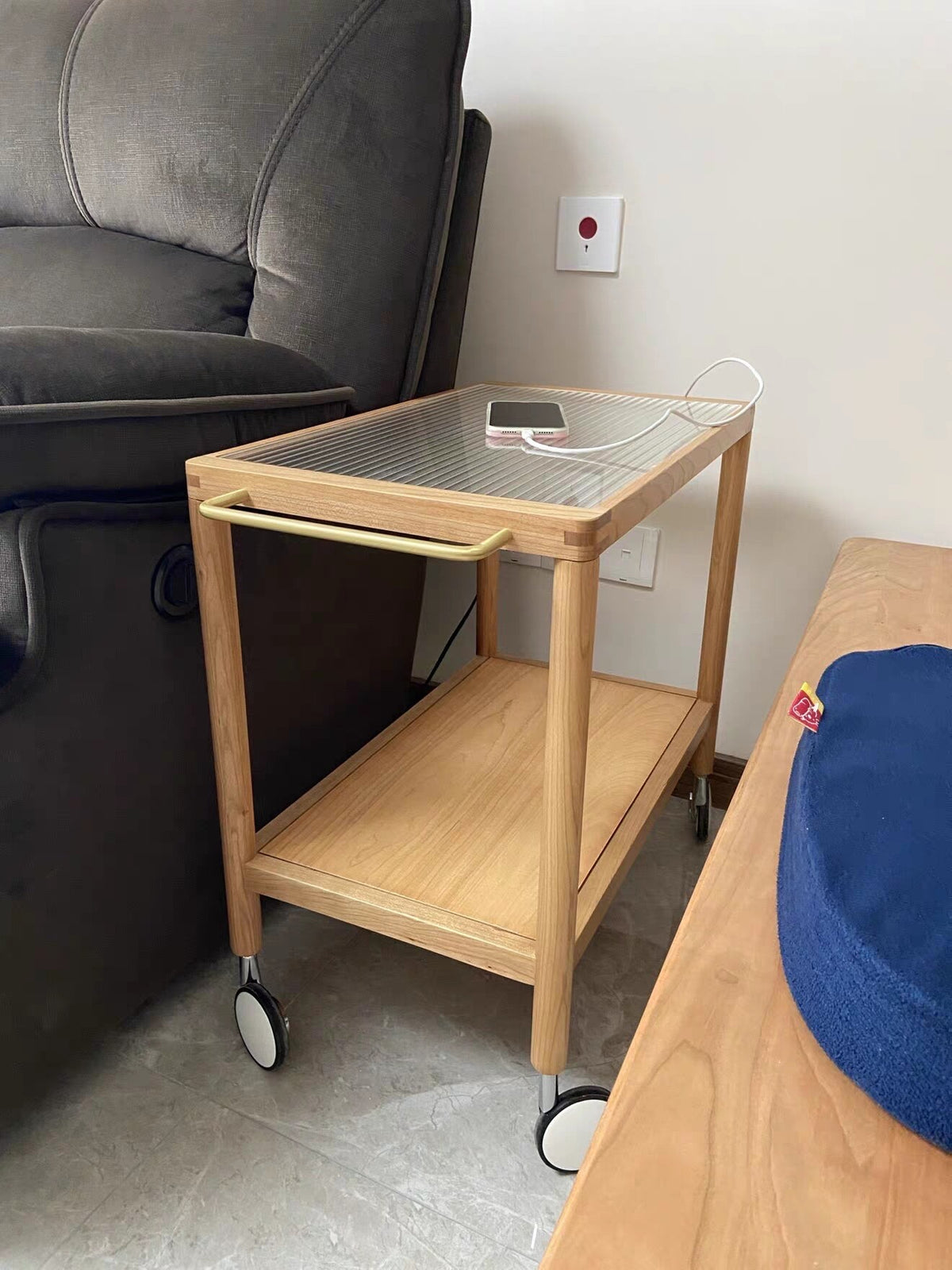 Rolling Serving Cart – Cherry Tone