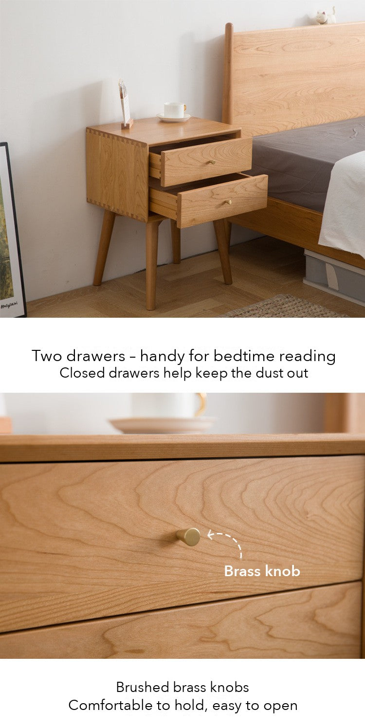 Cloud Tall Bedside Table – Solid Oak