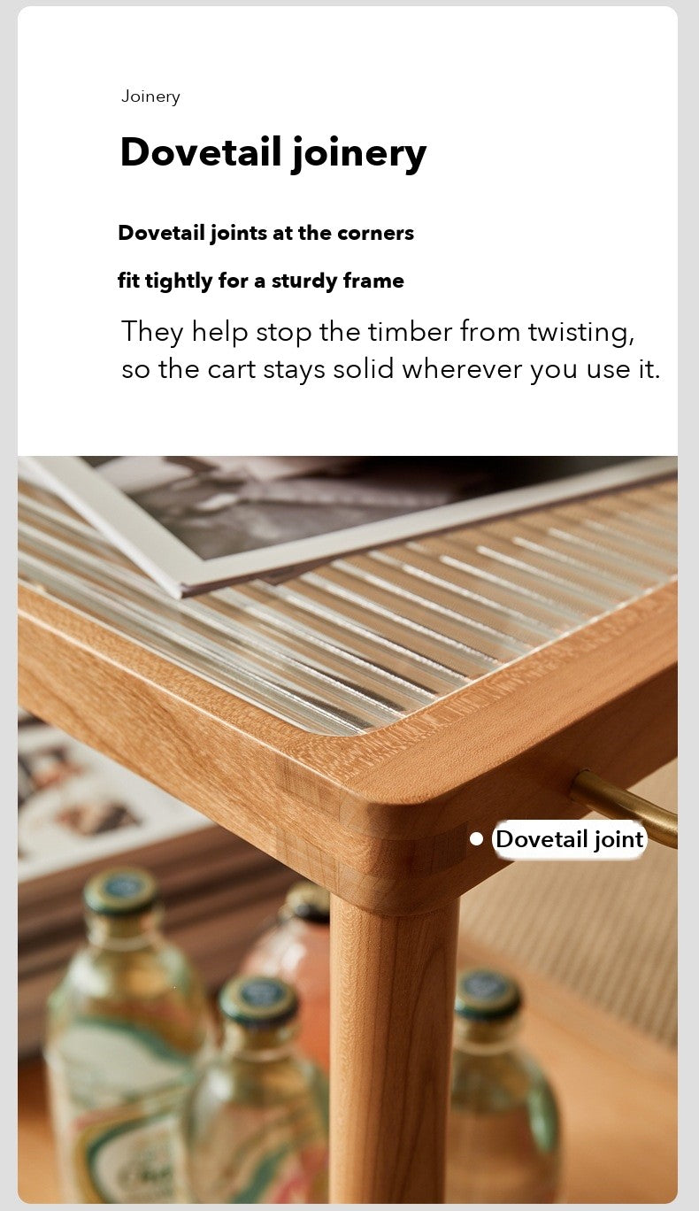 Rolling Serving Cart – Cherry Tone