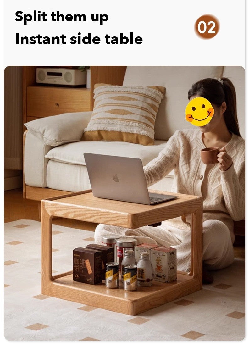 Cube Modular Side Table – Solid Oak