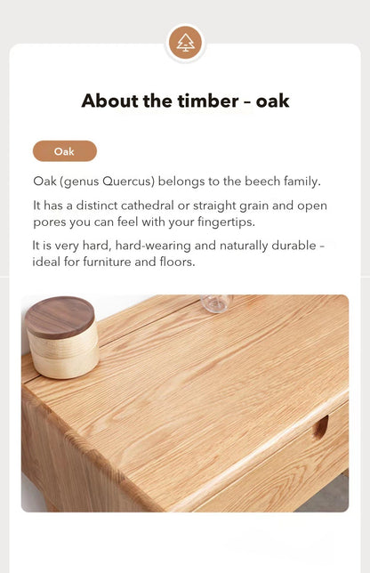 Prague 2-Drawer Bedside Table – Solid Oak