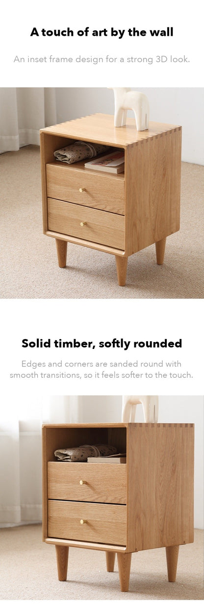 Nook Bedside Table with Shelf – Solid Oak
