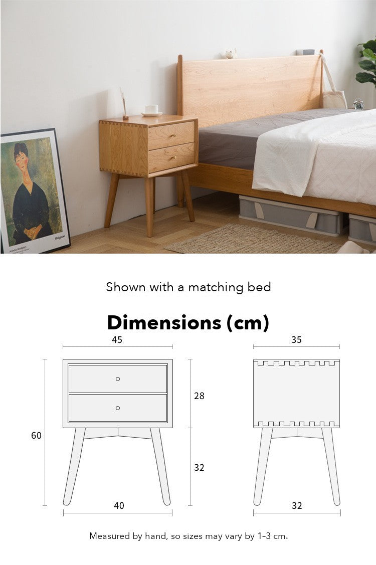 Cloud Tall Bedside Table – Solid Oak