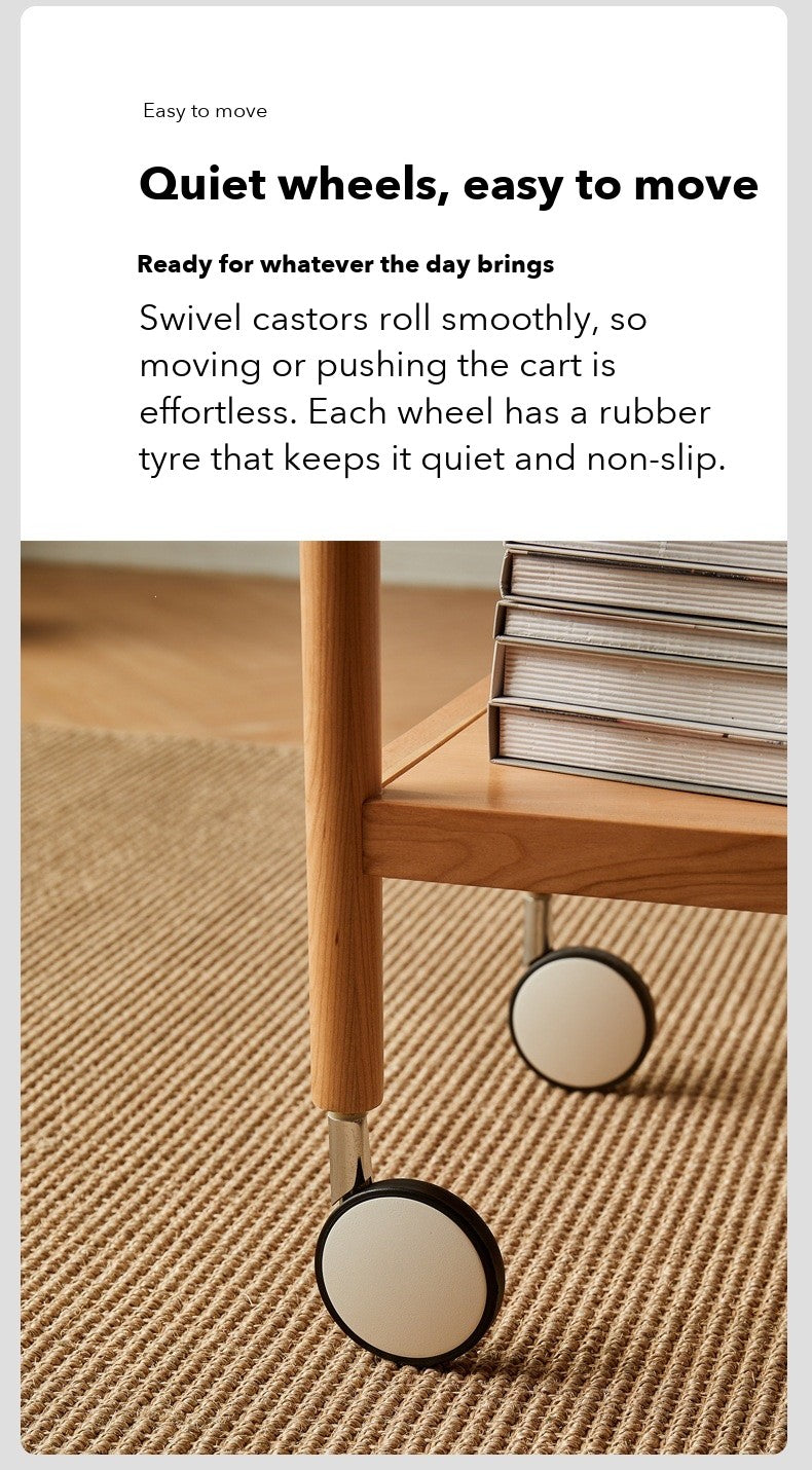 Rolling Serving Cart – Cherry Tone