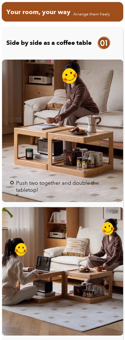 Cube Modular Side Table – Solid Oak