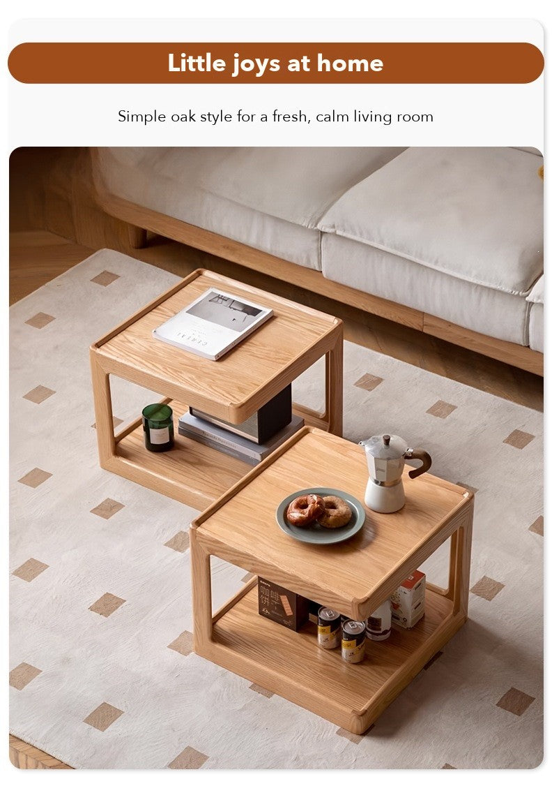 Cube Modular Side Table – Solid Oak