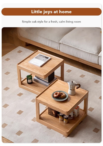 Cube Modular Side Table – Solid Oak