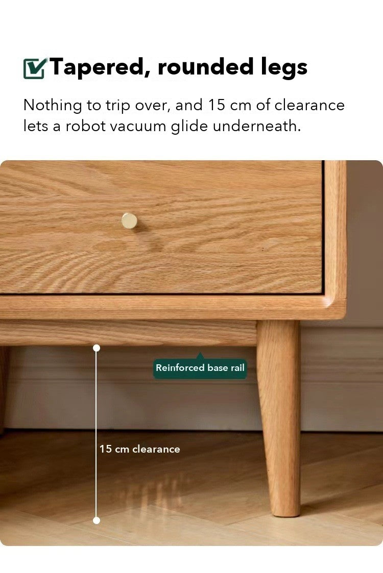 Prague 2-Drawer Bedside Table – Solid Oak