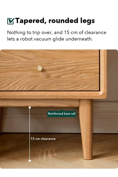 Prague 2-Drawer Bedside Table – Solid Oak