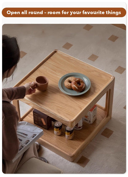 Cube Modular Side Table – Solid Oak