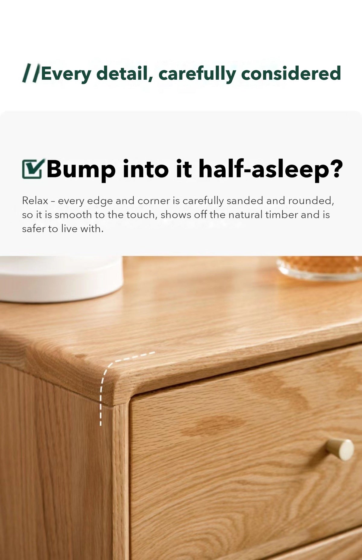 Prague 2-Drawer Bedside Table – Solid Oak