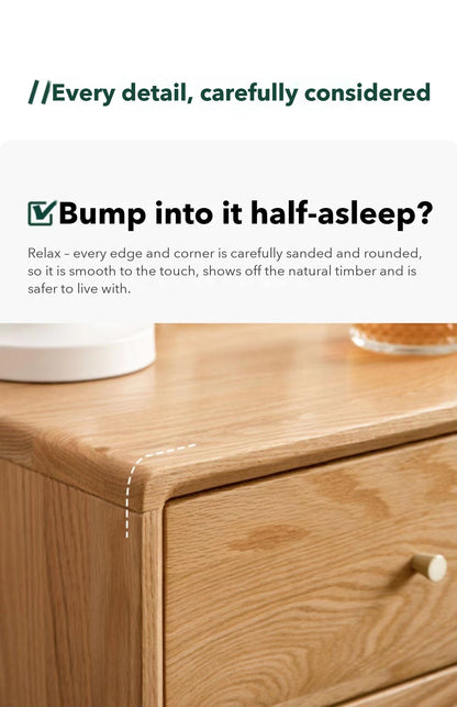 Prague 2-Drawer Bedside Table – Solid Oak