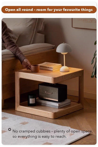 Cube Modular Side Table – Solid Oak