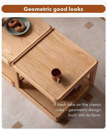 Cube Modular Side Table – Solid Oak