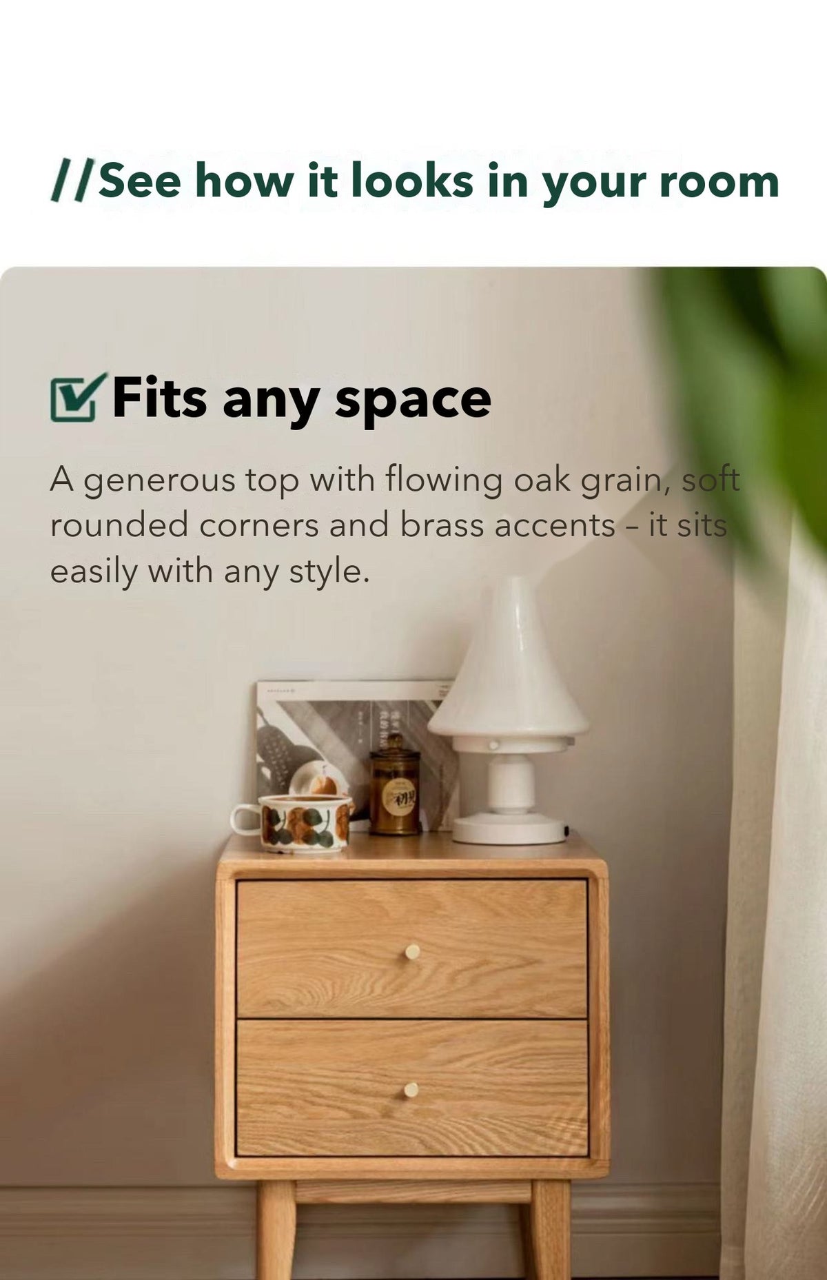 Prague 2-Drawer Bedside Table – Solid Oak