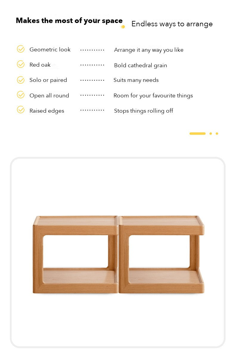 Cube Modular Side Table – Solid Oak