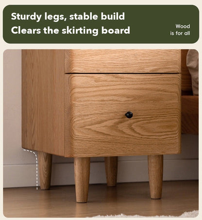 Slim Tall Bedside Table – Red Oak